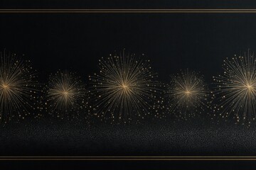 Minimal Golden Firework Burst Vector Illustration on Dark Background for Elegant New Year Celebration Template