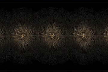 Minimal Golden Firework Burst Vector Illustration on Dark Background for Elegant New Year Celebration Template