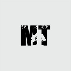 Letter MT Logo with Oakland Tree Vector Template