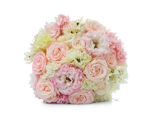 Beautiful wedding bouquet on white background