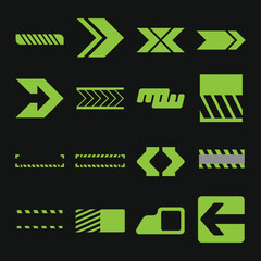 Abstract Direction Arrow and Geometric Shape Elements