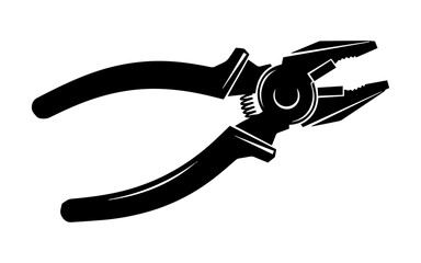 Black silhouette of a pair of pliers, a versatile hand tool for gripping and cutting.