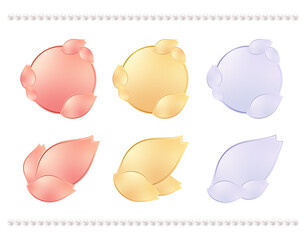 ピンクゴールド・プラチナ・イエローゴールドの花びらモチーフメダル＆パールラインの装飾フレームセット