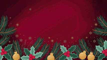 christmas background with christmas tree branches
