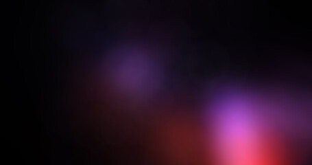 Abstract Dark Background with Vibrant Blurred Purple, Pink, and Red Light Leak Overlay Effect and Smooth Bokeh Texture for Graphic Design and Digital Art