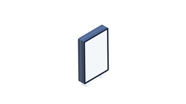 A white square box displayed against a solid black background.