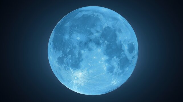 Supermoon detail. A glowing super moon with a sharply detailed lunar surface rising against a dark blue gradient night sky, astronomy, nature, and night-sky concepts.