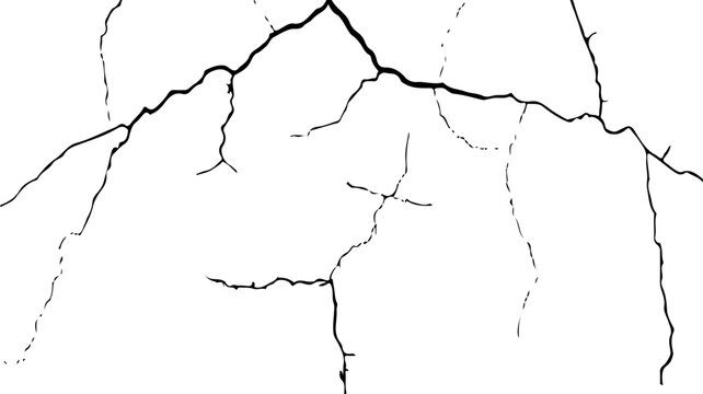 Cracked Texture: Cracked white wall texture. Surface cracks and fissures in ground. crack concrete white wall. Cracked soil texture transparent. Surface cracks and fissures in ground. Grange backgroun