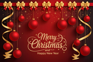 christmas background with balls