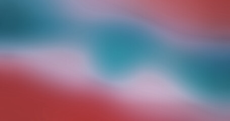 Abstract blurred gradient background with smooth transitions of teal, blue, pink, and red colors, creating a vibrant and dynamic soft color blend texture for modern design projects.