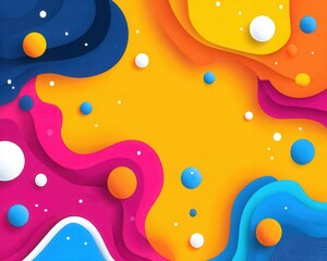 Vibrant Abstract Paper Cut Art with Colorful Layers and Circles