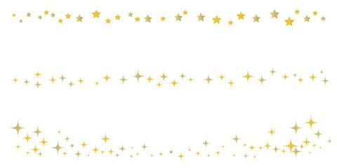 星空をイメージしたシンプルな飾り罫線・ラインのイラストセット　キラキラ