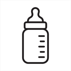 Clean outline vector design of baby bottle icon