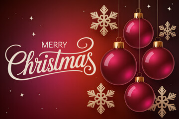 christmas card with baubles