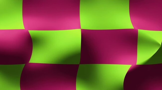 Abstract checkered pattern animation with distorted shapes and vibrant color transitions