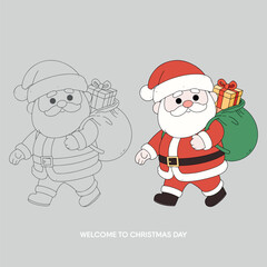 Santa Claus Christmas Character Outline
Coloring
