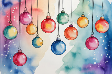 christmas balls on a blue background
