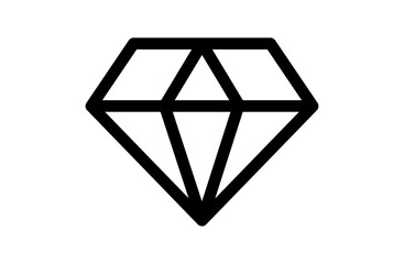 宝石をテーマにしたモノラインダイヤモンドアイコン