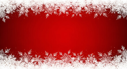 Red Christmas background with white snowflakes
