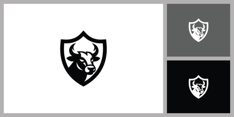 Bull Head Shield vector for Sport Team and Security