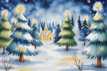 christmas tree with snow