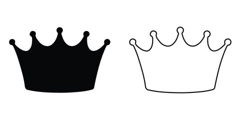 Crown icon, crown sign, silhouette crown symbol