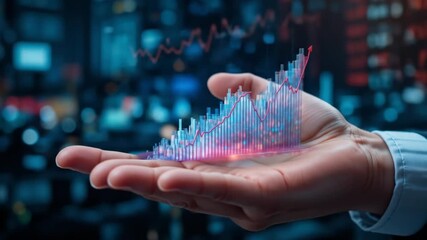 A falling stock market chart indicates a financial crisis and recession. 4k video - Powered by Adobe