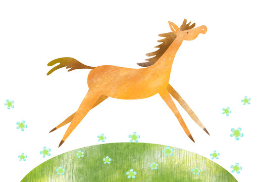 走る馬