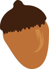 Illustration of a single acorn on