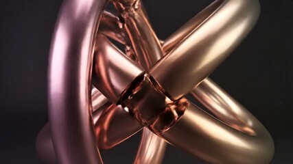 Abstract metallic sculpture with dynamic swirling forms - Powered by Adobe