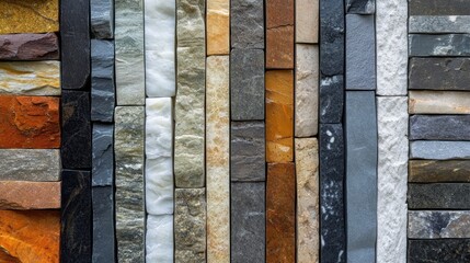 Textured Stone Wall with Diverse Colors and Patterns