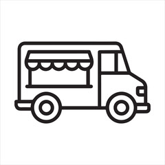 Food truck outline icon vector