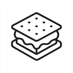 Minimalist s’mores outline icon design