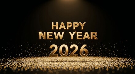 New Year Celebration 2026, Festive Atmosphere, Graphic Design, Sparkling Environment, Celebratory Viewpoint