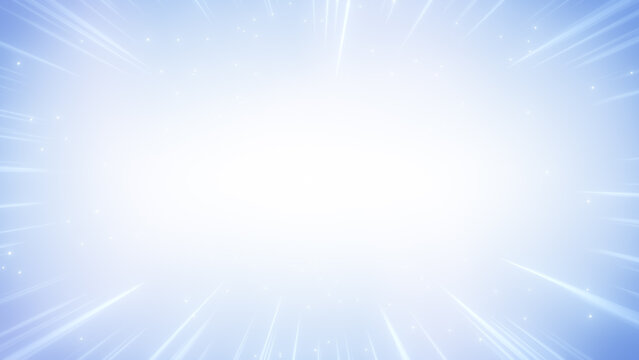 キラキラした粒子の爽やかで清潔感のある集中線の背景素材