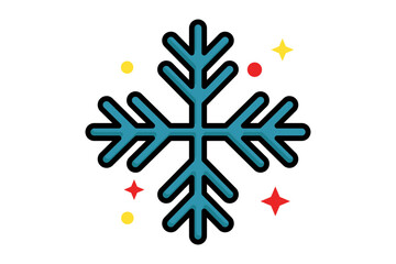 Snowflake icon. colored icon style. icon related to christmas. christmas elements vector illustration