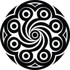 Naklejka premium Celtic spiral symbol silhouette graphic design vector 1