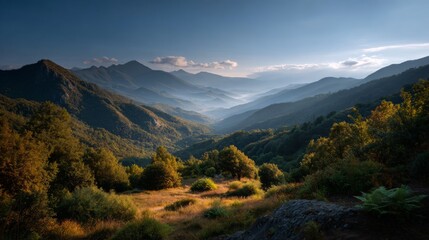 Obraz premium Wide landscape shot of majestic mountain ranges