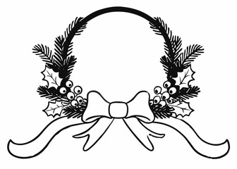 Vintage botanical engraving of a Christmas