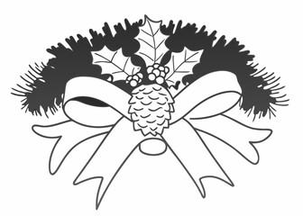 Vintage botanical engraving of a Christmas