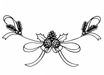 Vintage botanical engraving of a Christmas