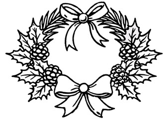 Vintage botanical engraving of a Christmas