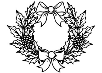 Vintage botanical engraving of a Christmas