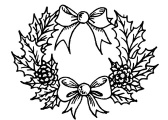 Vintage botanical engraving of a Christmas