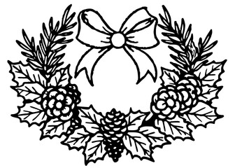 Vintage botanical engraving of a Christmas