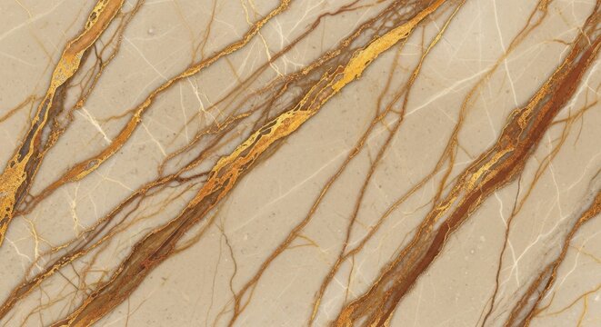 Abstract cream marble with golden and brown veining evokes luxury and sophistication