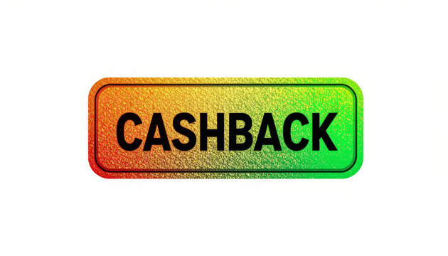 Cashback icon badge gradient texture, money refund concept, savings reward label, finance sign, bright color, simple design, cheerful appeal