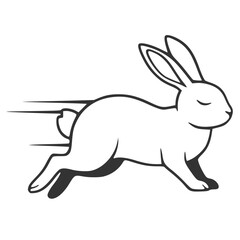 Speedy Running Rabbit Vector Icon Illustration