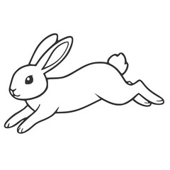 Jumping Rabbit Outline Illustration