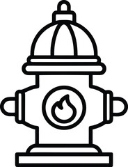 Outline fire sprinkler icon design element